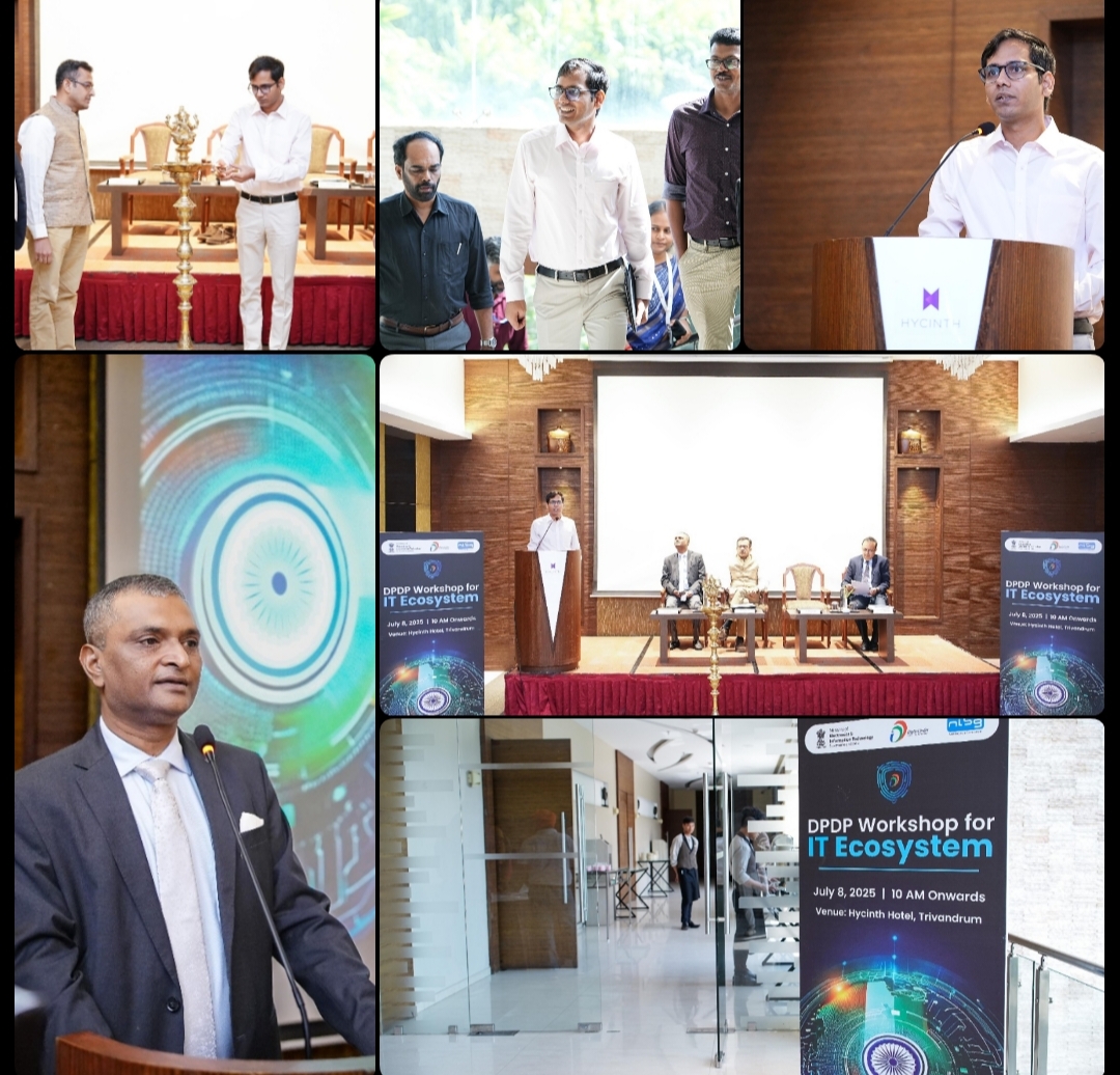 The DPDP Workshop for the IT ecosystem commenced with an inaugural session and lamp lighting ceremony on July 8, 2025, at Hycinth, Thiruvananthapuram, organized by NeGD.