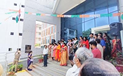 National flag hosted by Anukumari IAS Director KSITM .